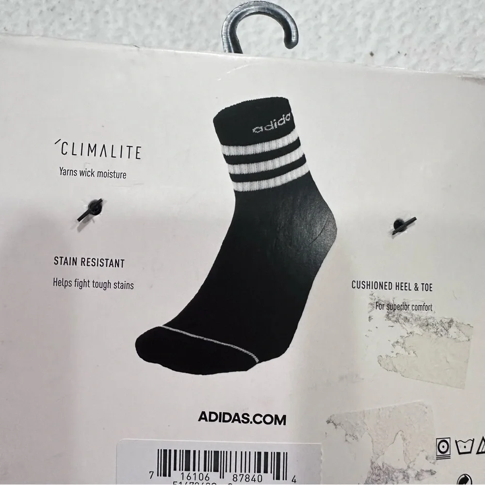 Adidas Youth Black and White Athletic Socks